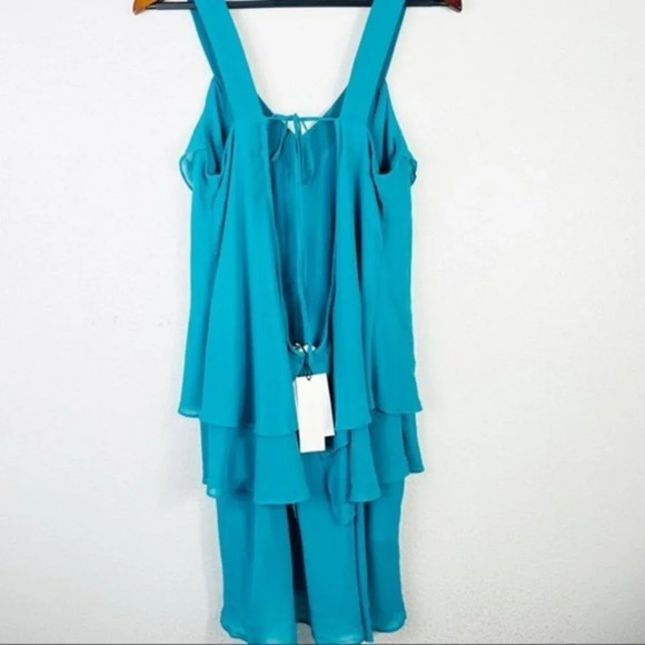 MM COUTURE BY MISS ME Turquoise Ruffled Dress New Medium - Picture 7 of 11